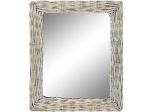 8424001989287 - Dkd Home Decor - Crystal Wicker Mirror 525x4x63 grau geflochtenes Glas Weiden graues Material Mehrfarbige Farbfamilienspiegel Details