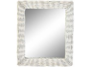 8424001989324 - Dkd Home Decor - Crystal Wicker Mirror 535x4x625 Weiß geflochtenes Glas mdf -Material mehrfarbige Farbfamilienspiegel Details