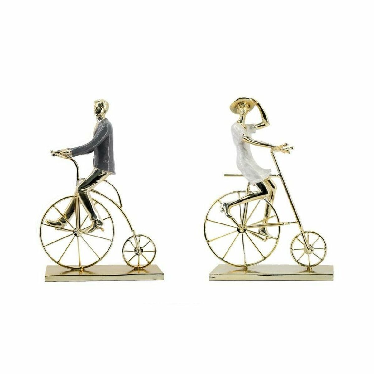 8424001992478 - Deko-Figur Fahrrad Gold Metall Harz (225 x 11 x 335 cm) (2 Stück)