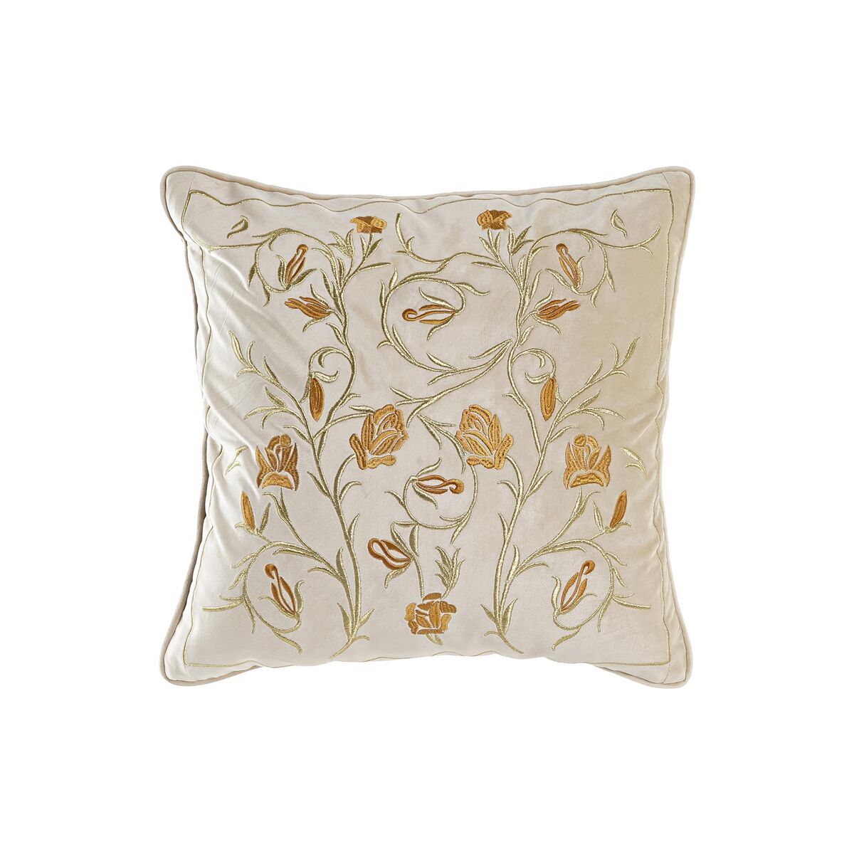 8424002009205 - Nicht Zutreffend - Kissen dkd Home Decor Golden Polyester Blomster (45 x 10 x 45 cm)