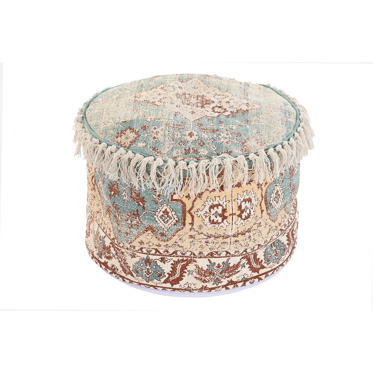 8424002010546 - Cushion Floor 46 x 46 x 37 cm Brown Green Yellow Arab 45 x 45 x 35 cm Fringe