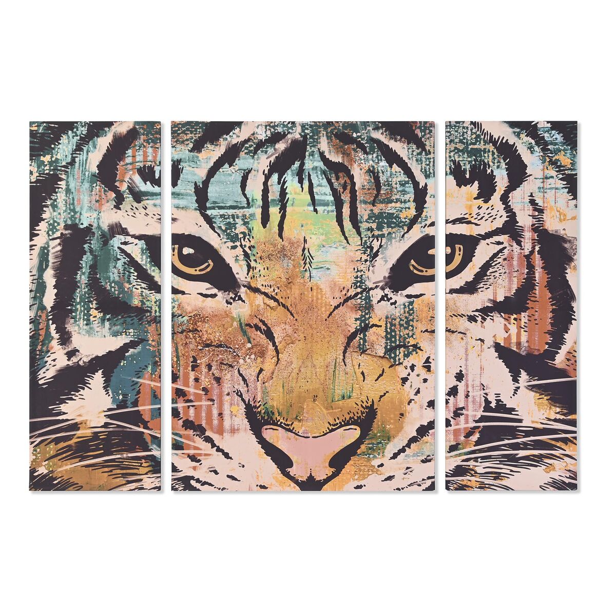 8424002016128 - Satz mit 3 Bildern Kolonial Tiger 140 x 38 x 100 cm 8424002016128 - Satz mit 3 Bildern Kolonial Tiger 140 x 38 x 100 cm