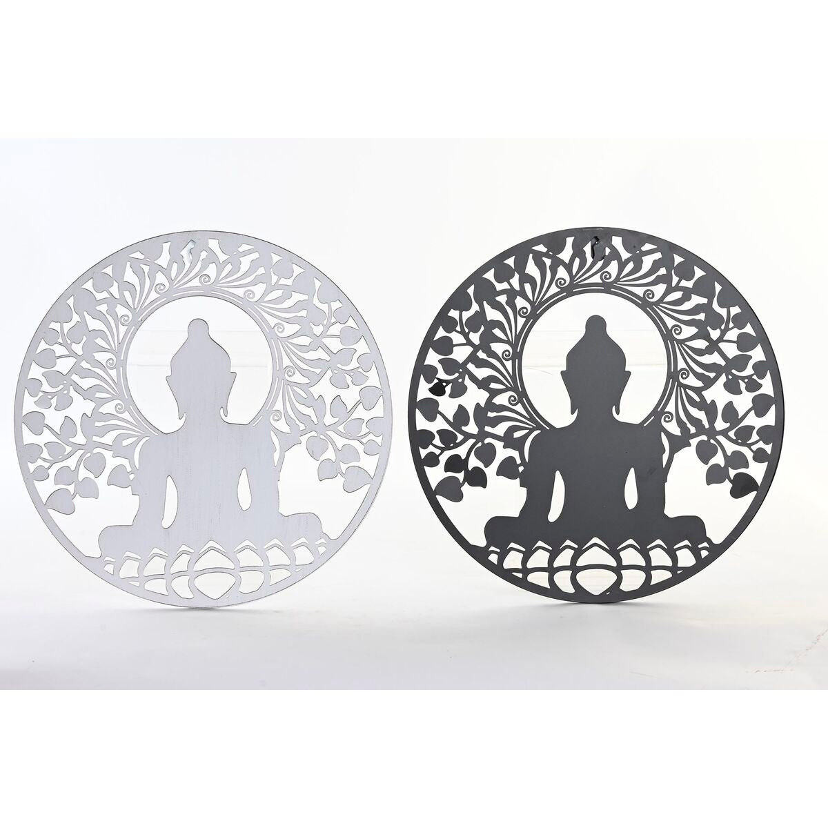 8424002019808 - Wanddekoration Metall Buddha Orientalisch (2 Stück) (40 x 1 x 40 cm)