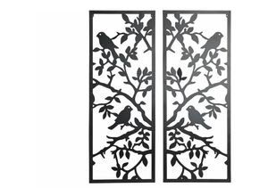 8424002019914 - Dkd Home Decor - Wanddekoration Set 2 Metall 70x13x90 Metall Vogelmaterial Mehrfarbige Farbfamilienfamilie Wanddekorationen Details