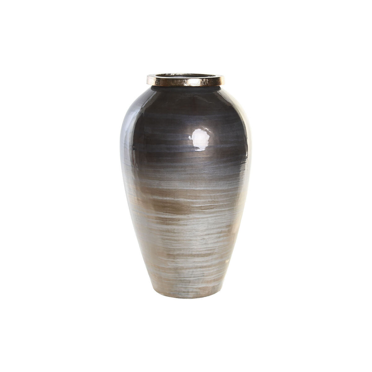 8424002053086 - Vase Bunt Aluminium Kristall Moderne 25 x 25 x 43 cm