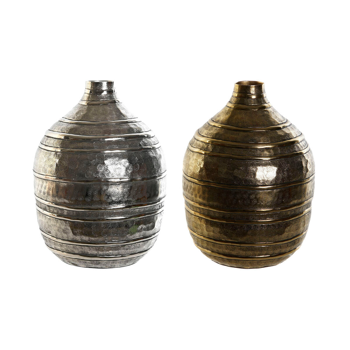 8424002055301 - Vase 20 x 20 x 285 cm Silberfarben Gold Aluminium Moderne (2 Stück)