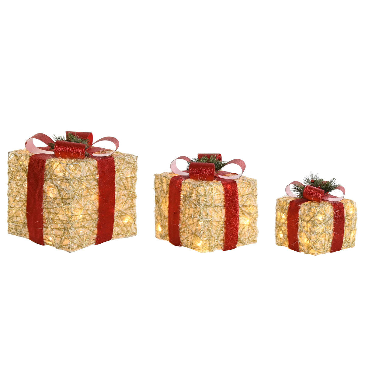 8424002069322 - Weihnachten Bauble White Rot Golden 25 x 25 x 25 cm (3 Stück)