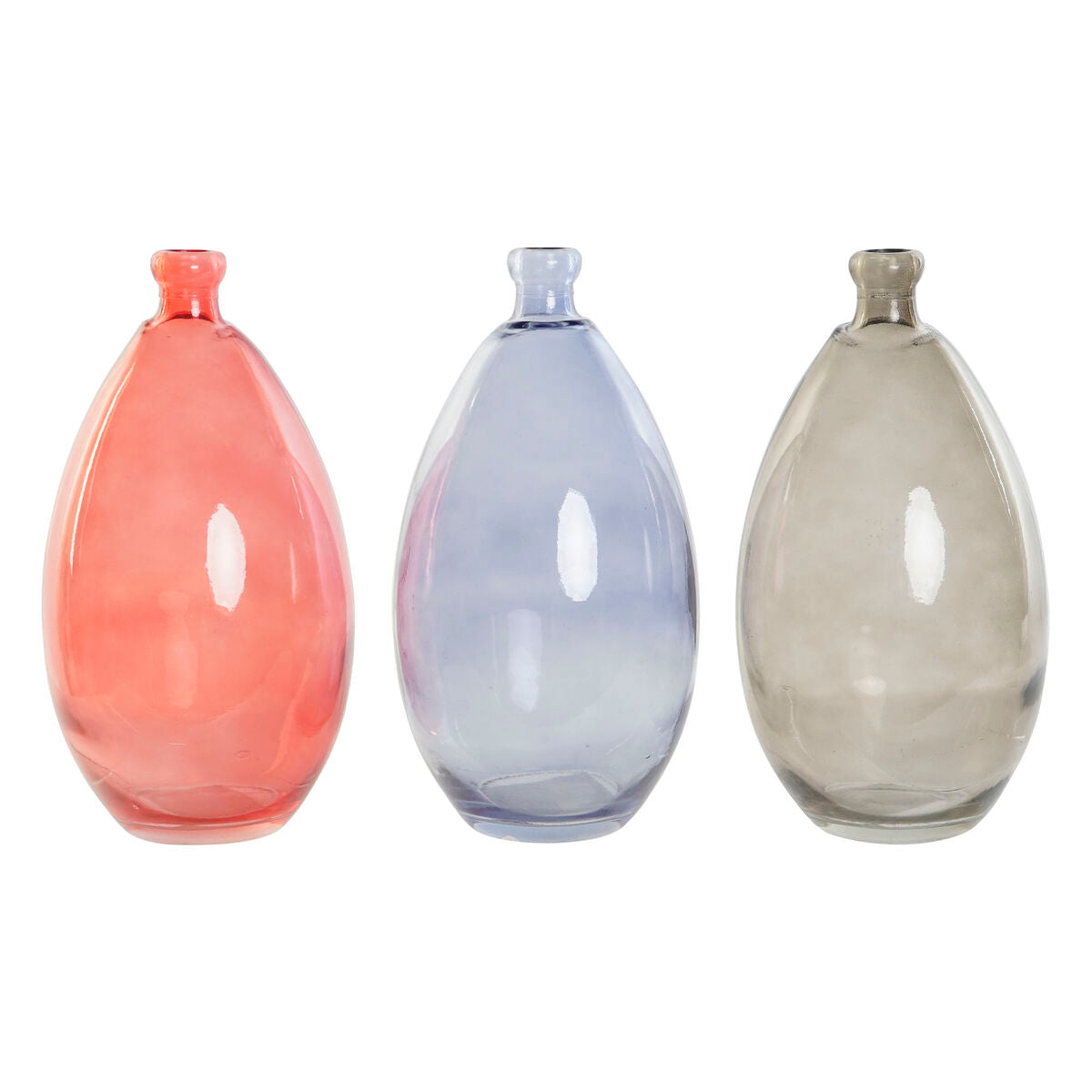 8424002079147 - Vase Schwarz Rot Marineblau Verre trempé 14 x 14 x 30 cm (3 Stück)