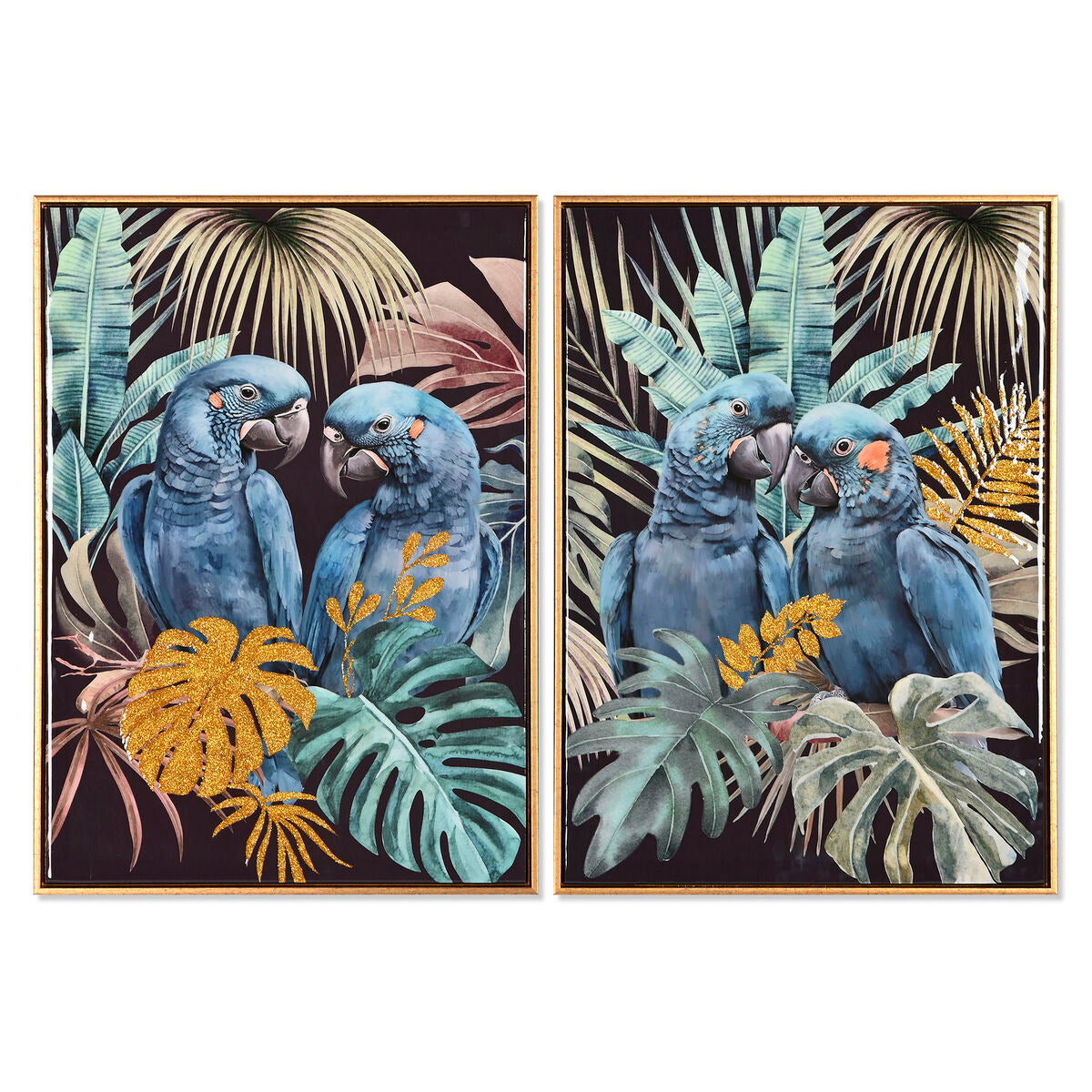 8424002095369 - Gemälde Home Esprit Papagei Tropical Lacked 50 x 35 x 70 cm (2 Einheiten)