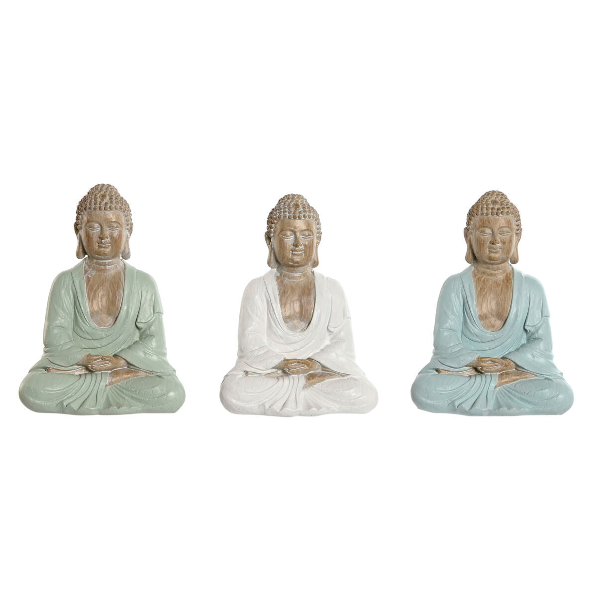 8424002100438 - Deko-Figur Weiß grün türkis Buddha Orientalisch 14 x 105 x 185 cm (3 Stück)