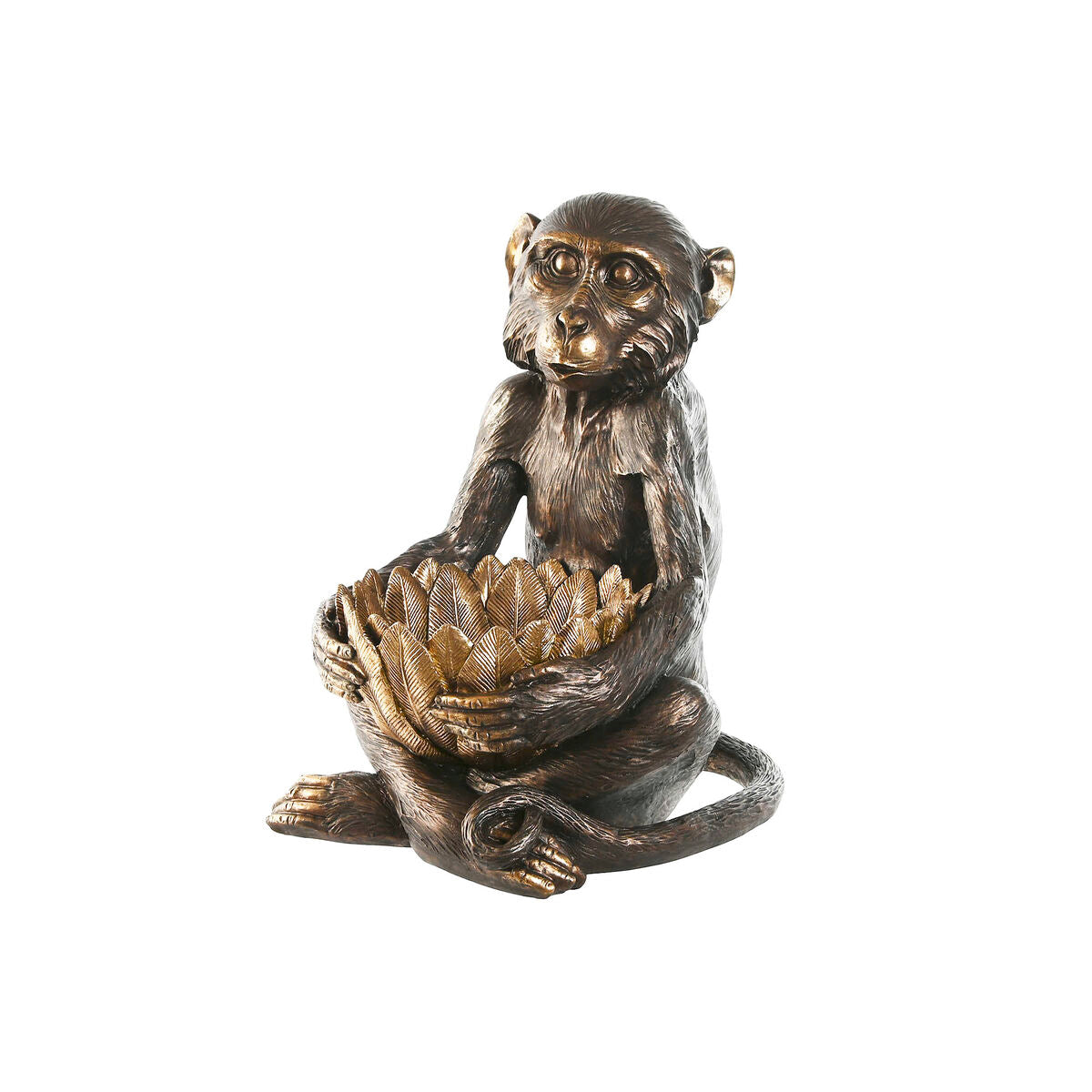 8424002102814 - Deko-Figur Gold Dunkelbraun Affe 40 x 37 x 50 cm