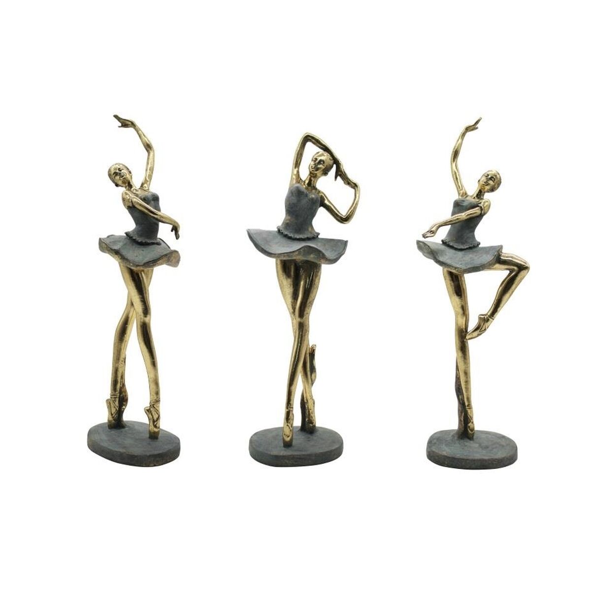 8424002102845 - Deko-Figur Grau Gold Ballett-Tänzerin 15 x 10 x 43 cm (3 Stück)