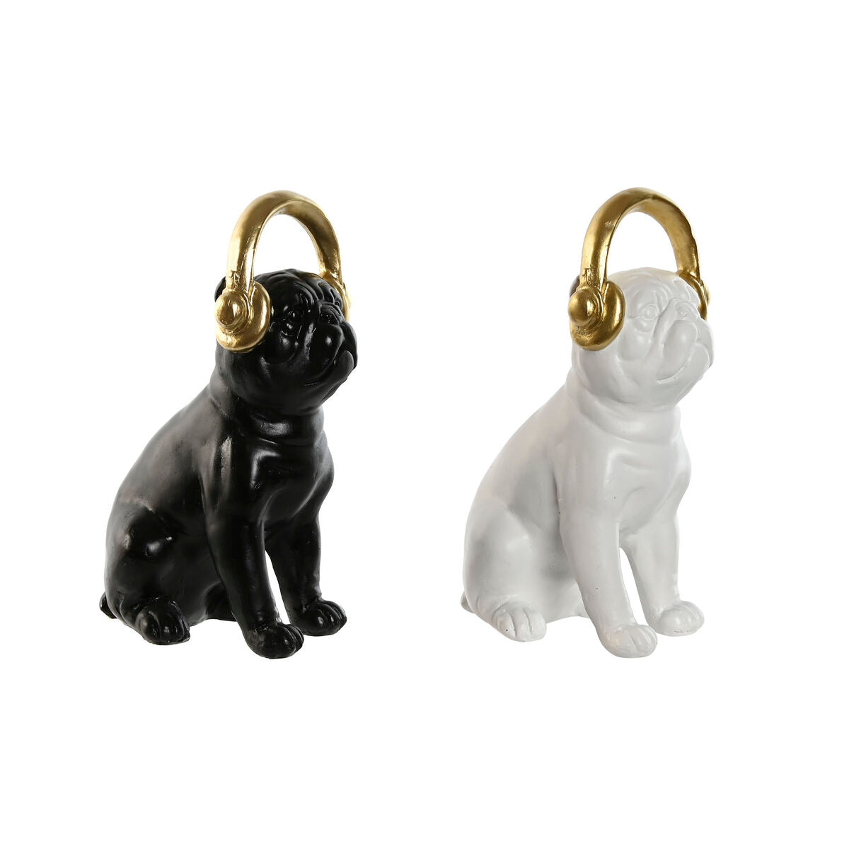 8424002104290 - Deko-Figur Weiß Schwarz Gold Hund 12 x 18 x 30 cm (2 Stück) 8424002104290 - Deko-Figur Weiß Schwarz Gold Hund 12 x 18 x 30 cm (2 Stück)