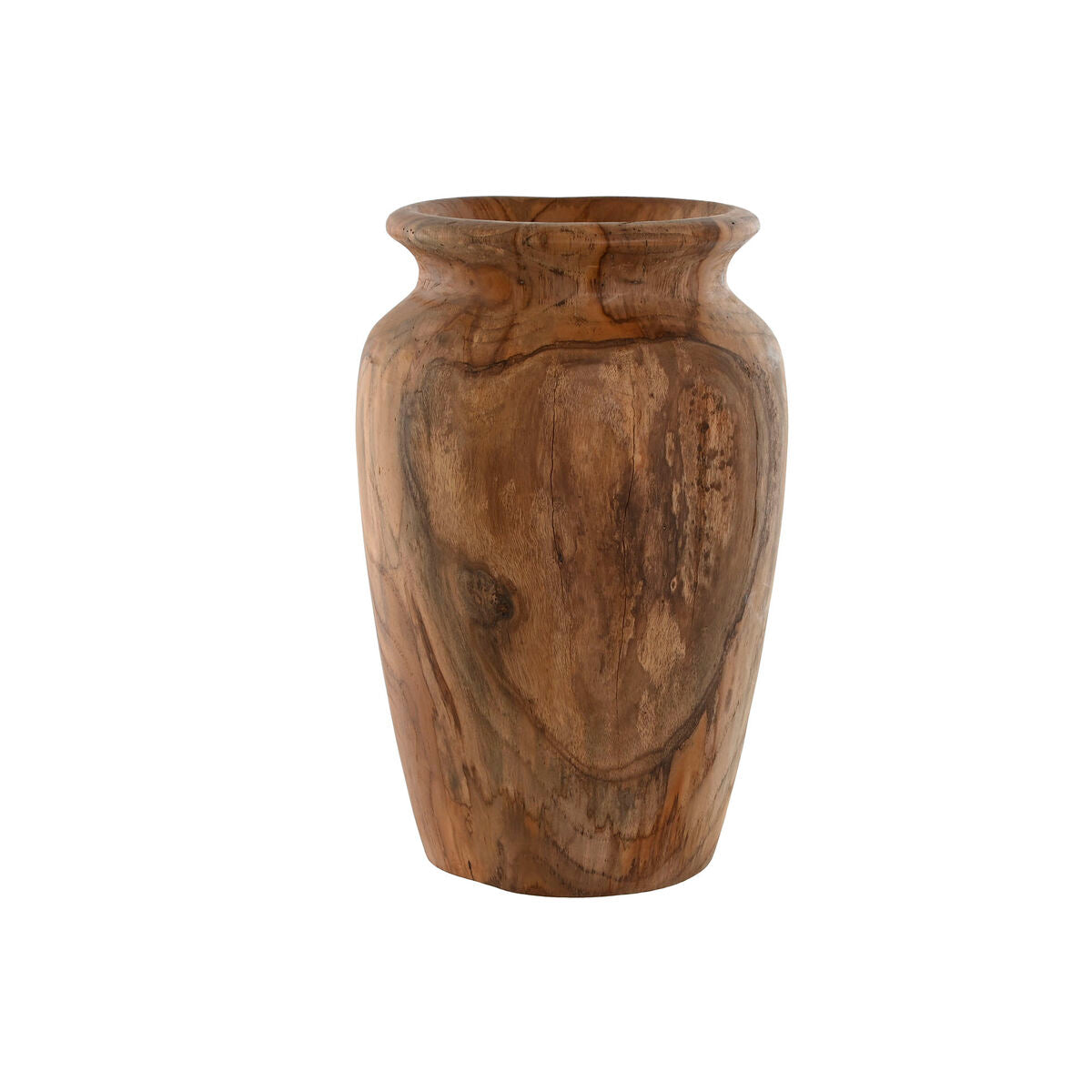 8424002105716 - Vase Home Esprit natürlicher dunkelbrauner Teak 25 x 25 x 40 cm