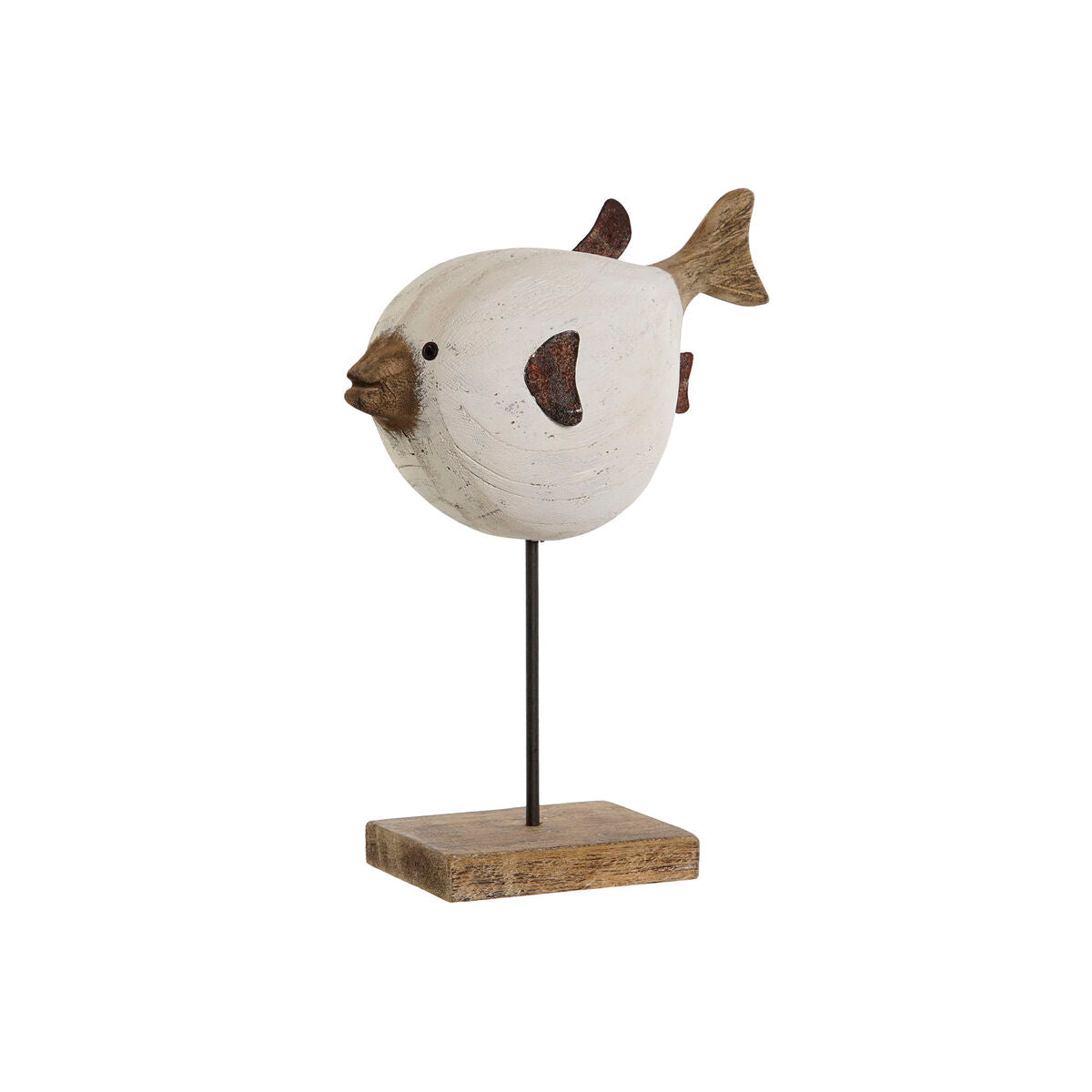 8424002109356 - Deko-Figur Weiß natürlich Fisch 24 x 10 x 33 cm