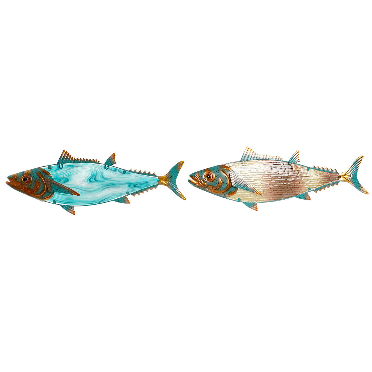 8424002110635 - Wanddekoration Home Esprit Blue Multicolour Golden Fish Mediterrane 70 x 45 x 255 cm (2 Einheiten)