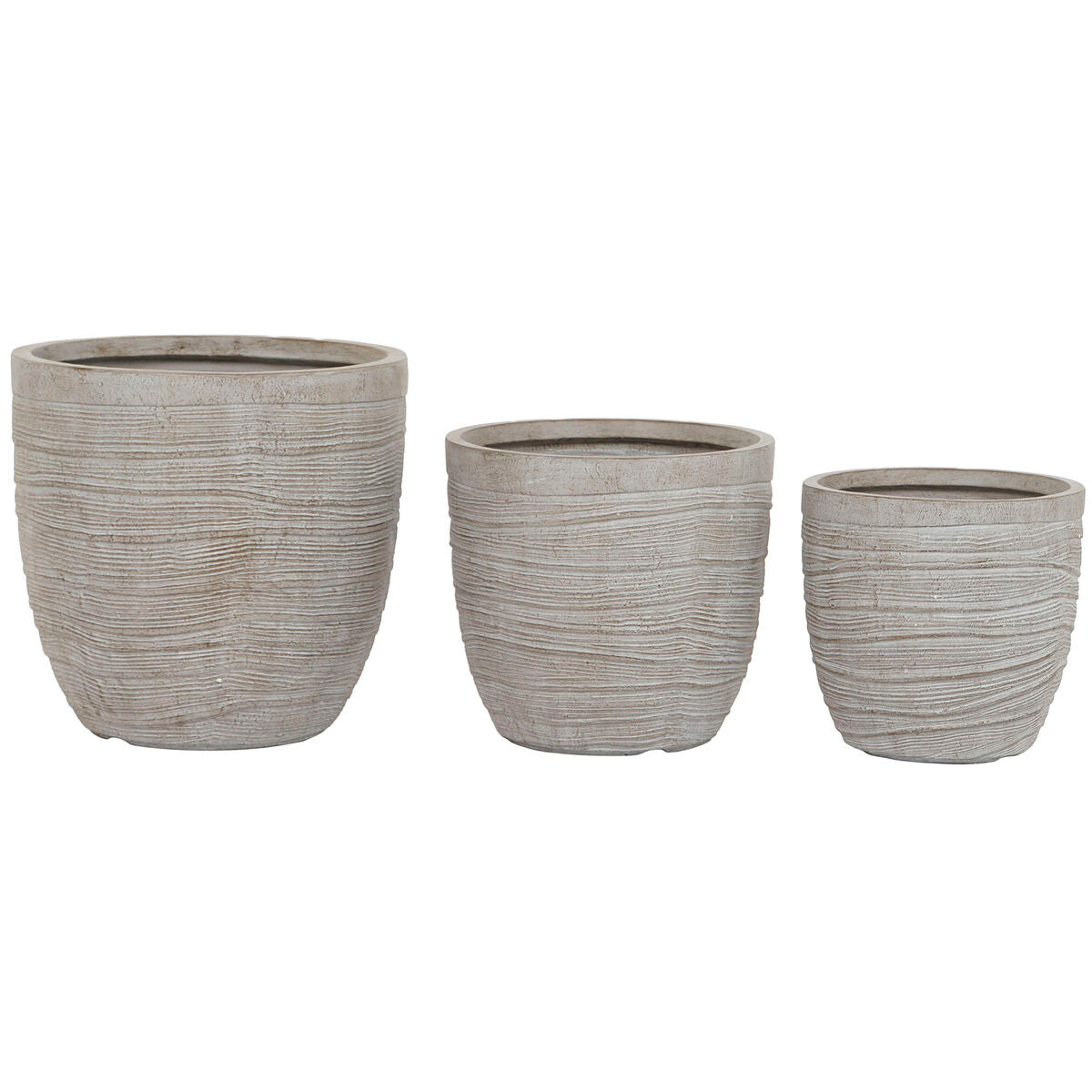 8424002111052 - Set of Planters Beige Fibreglass Magnesium 45 x 45 x 43 cm (3 Units)