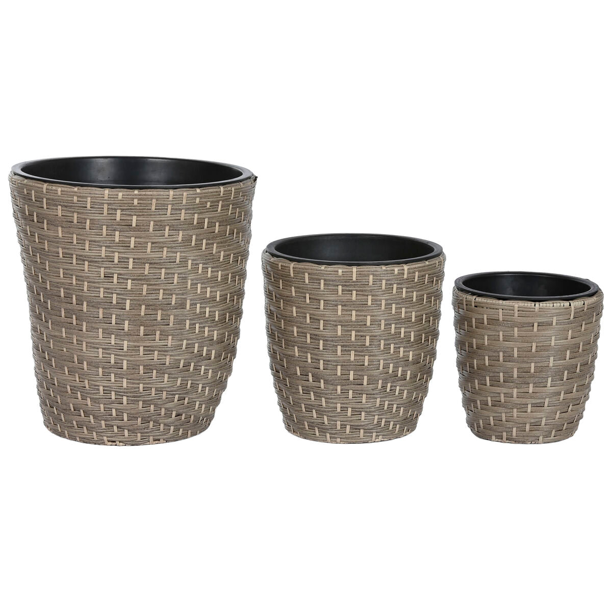 8424002111083 - Set von Pflanzgefäßen Home Esprit Polypropylen Rattan 40 x 40 x 45 cm