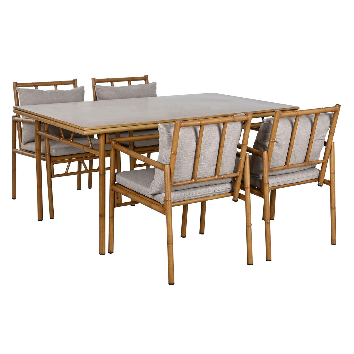 8424002111366 - Tisch-Set mit 4 Stühlen Aluminium 160 x 90 x 75 cm (5 Stücke)