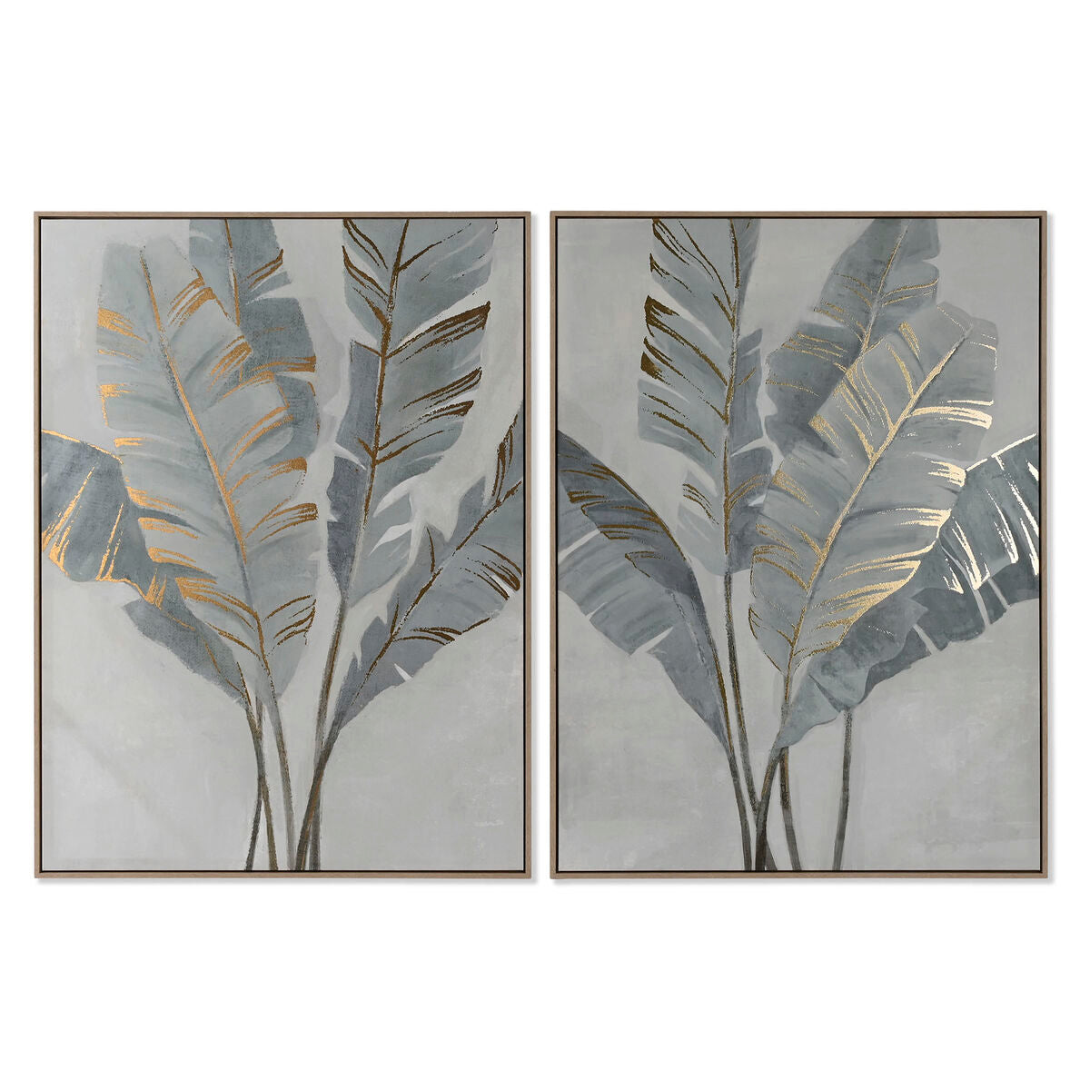 8424002117559 - Painting Palms Golden Tropical 90 x 4 x 120 cm (2 Units)