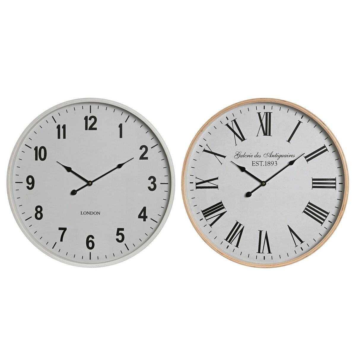 8424002120641 - Wall Clock White Crystal MDF Wood 53 x 6 x 53 cm (2 Units)