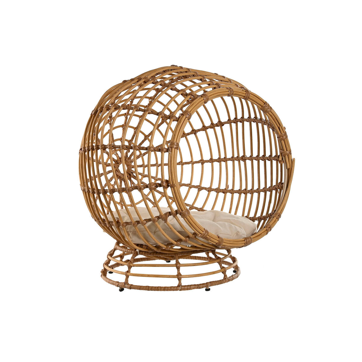 8424002121297 - Haustierbettchen Weiß natürlich Synthetischer Rattan 60 x 58 x 58 cm