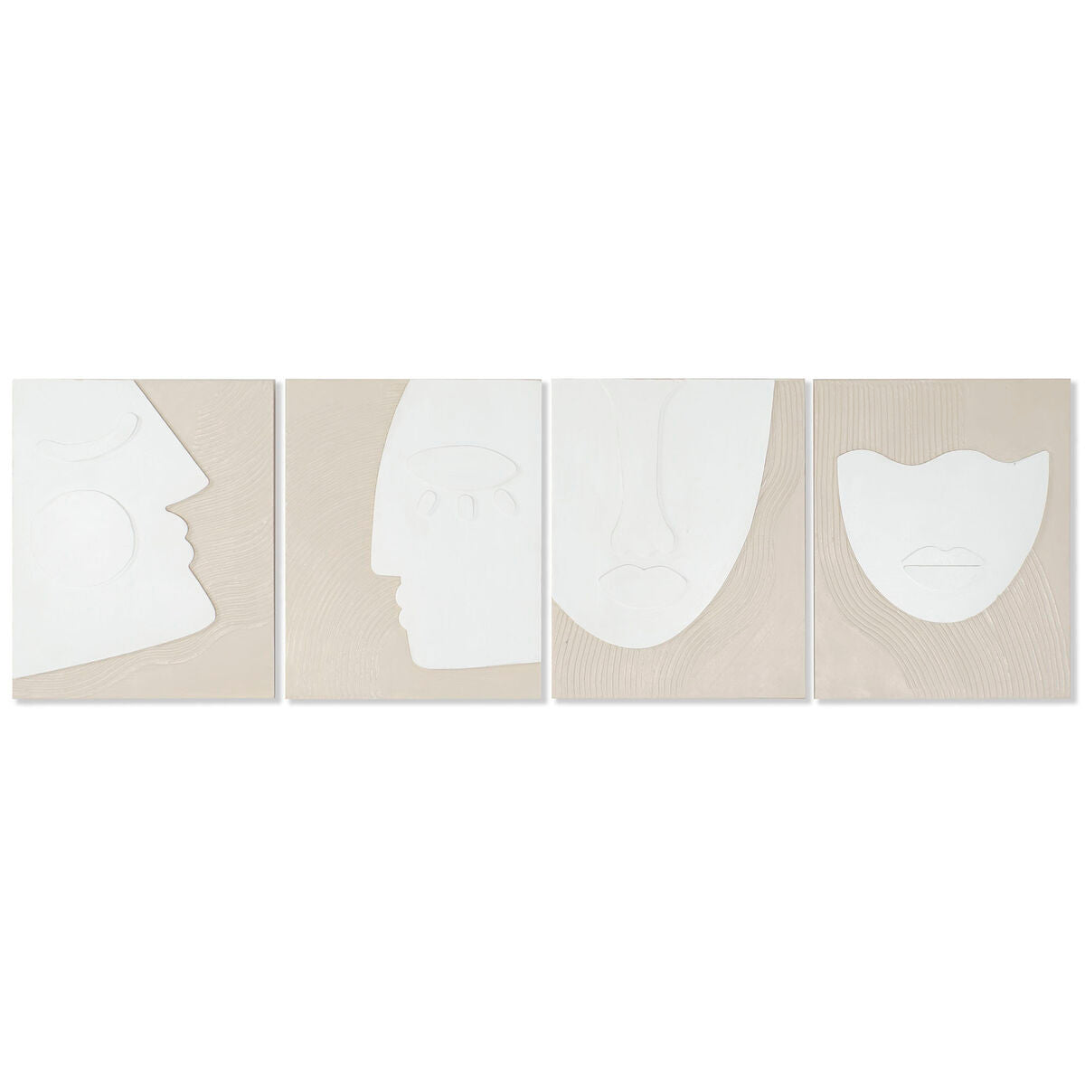 8424002123093 - Painting White Beige Abstract Scandinavian 40 x 3 x 50 cm (4 Units)