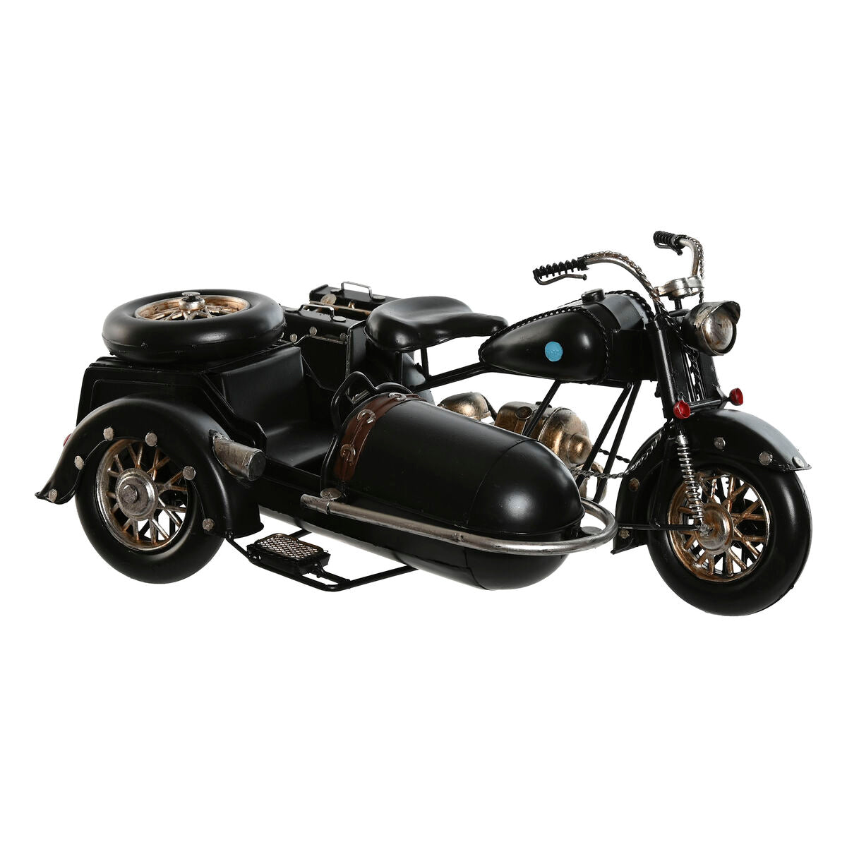 8424002123567 - Deko-Figur Schwarz Silberfarben Vintage Seitenwagen 35 x 24 x 165 cm