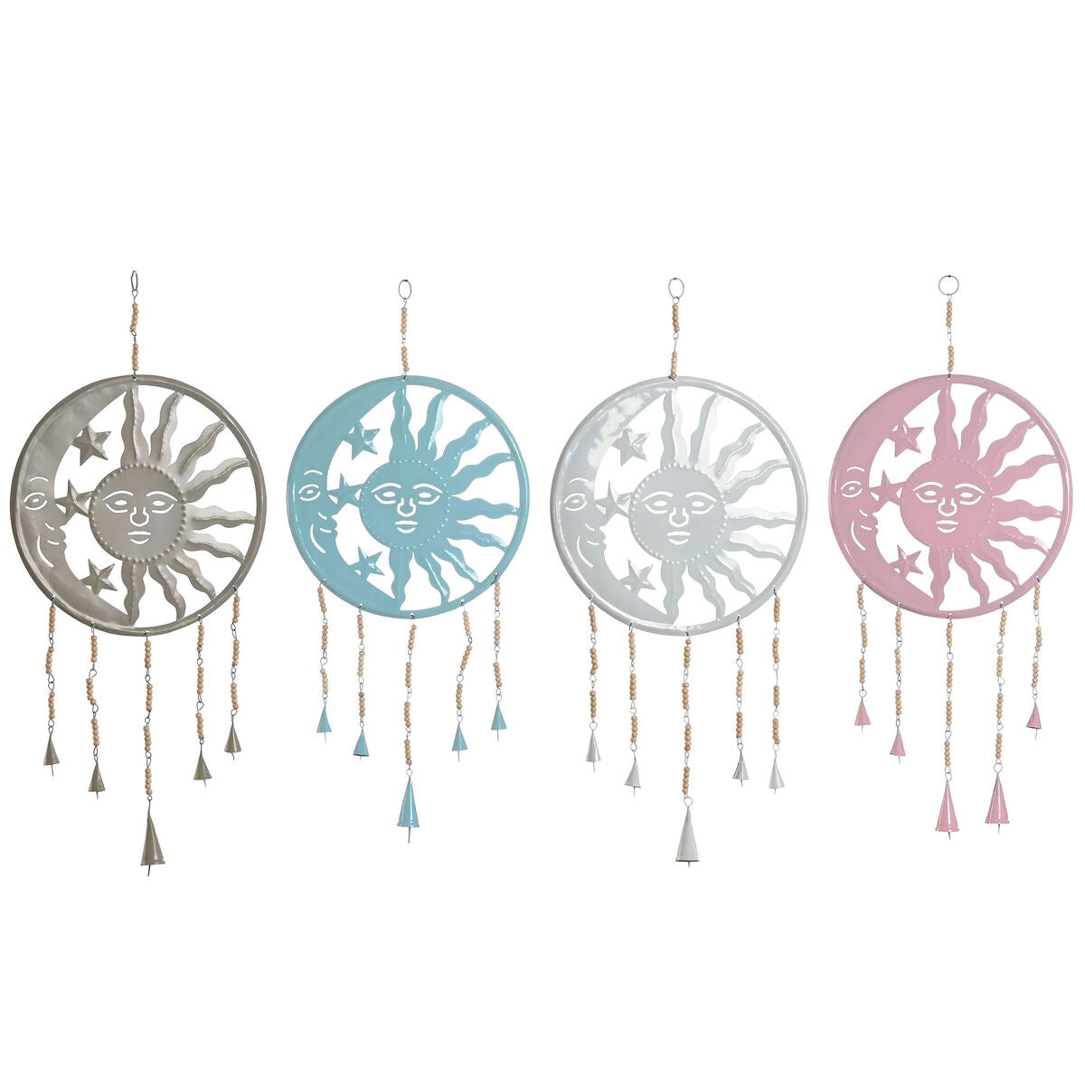 8424002124366 - Hanging Decoration Home Esprit Blau weiß grau rosa Eisenmondsonne 33 x 1 x 77 cm (4 Einheiten)