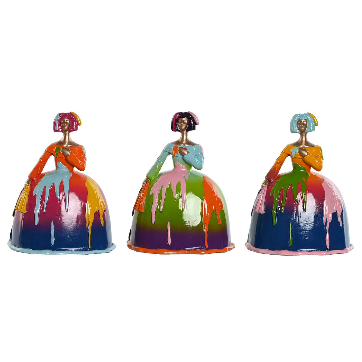 8424002128463 - Deko-Figur Bunt Dame 17 x 13 x 21 cm (3 Stück)