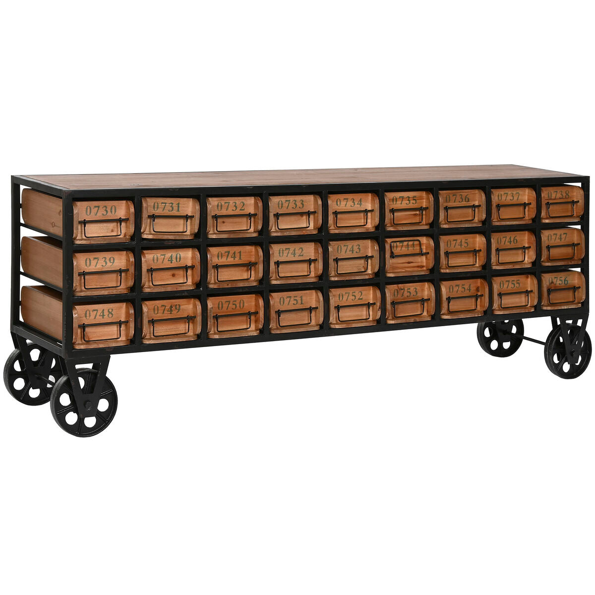 8424002131128 - Schubladenschrank Metall Tanne Vintage 142 x 30 x 50 cm 8424002131128 - Schubladenschrank Metall Tanne Vintage 142 x 30 x 50 cm