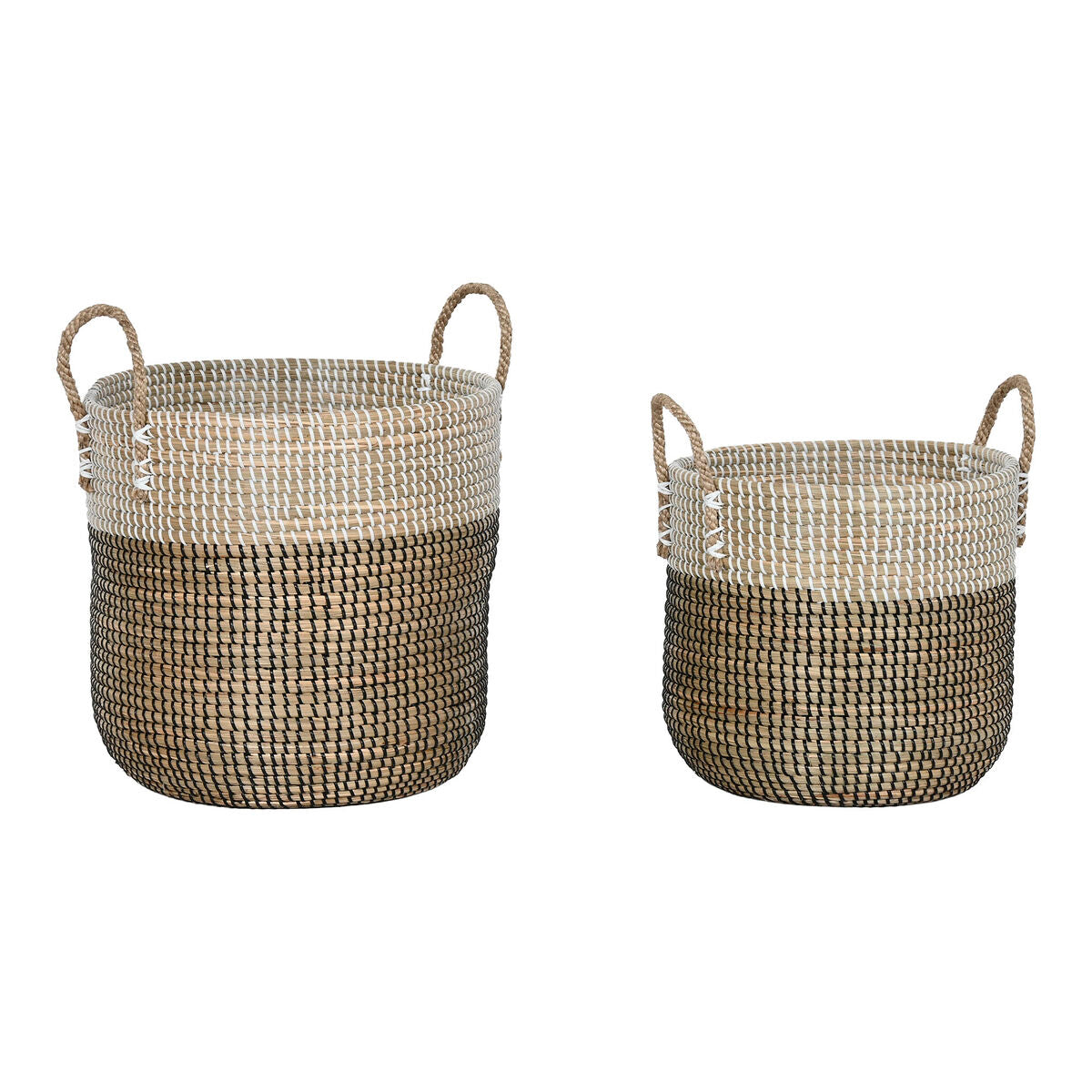 8424002144456 - Basket Set Home Esprit White Black Natural 44 x 44 x 49 cm (2 Stücke)