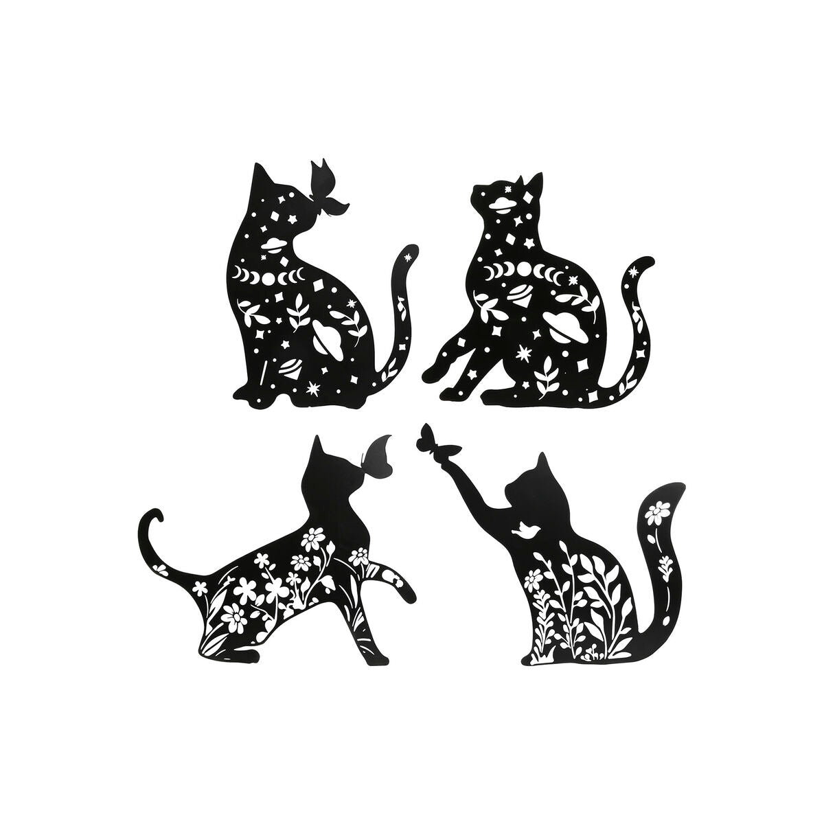 8424002145057 - Wanddekoration Schwarze Katze 37 x 13 x 48 cm (4 Stück)