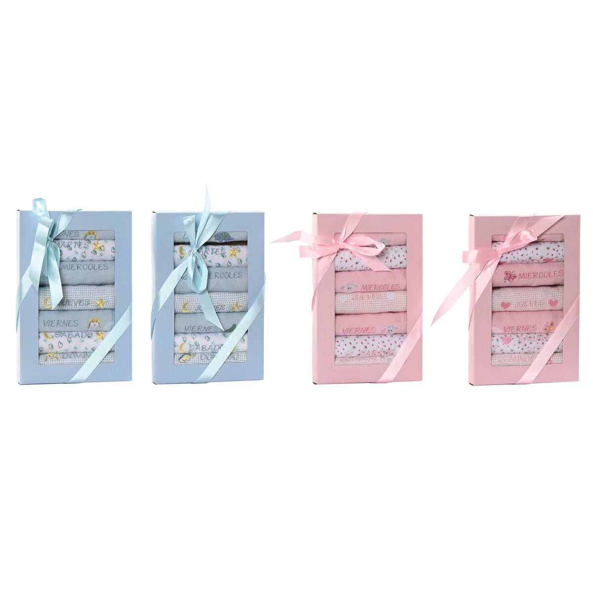 8424002150648 - Lätzchen-Set Blau Rosa Baumwolle 19 x 29 x 3 cm (4 Stück)