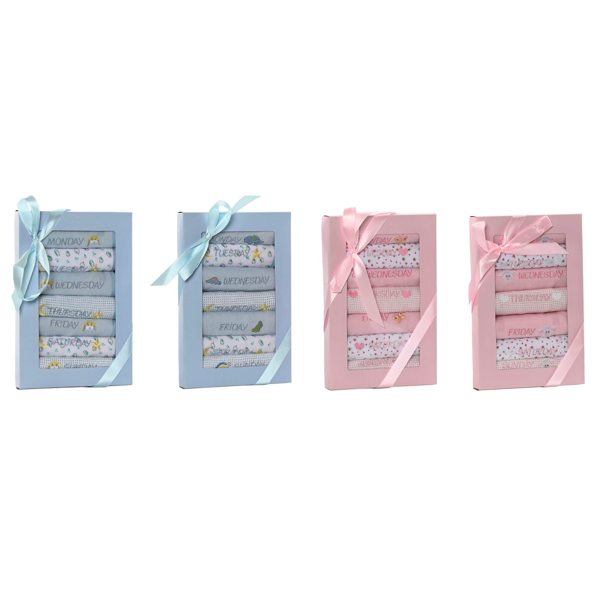8424002150662 - Lätzchen-Set Blau Rosa Baumwolle 19 x 29 x 3 cm (4 Stück)