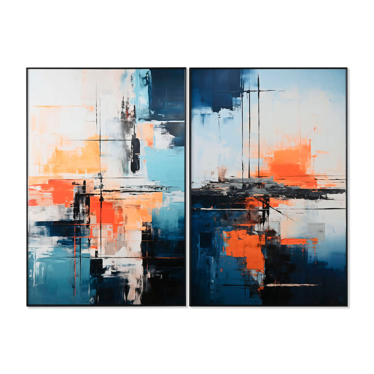 8424002153656 - Bild Blau Weiß abstrakt Urban 80 x 35 x 120 cm (2 Stück)