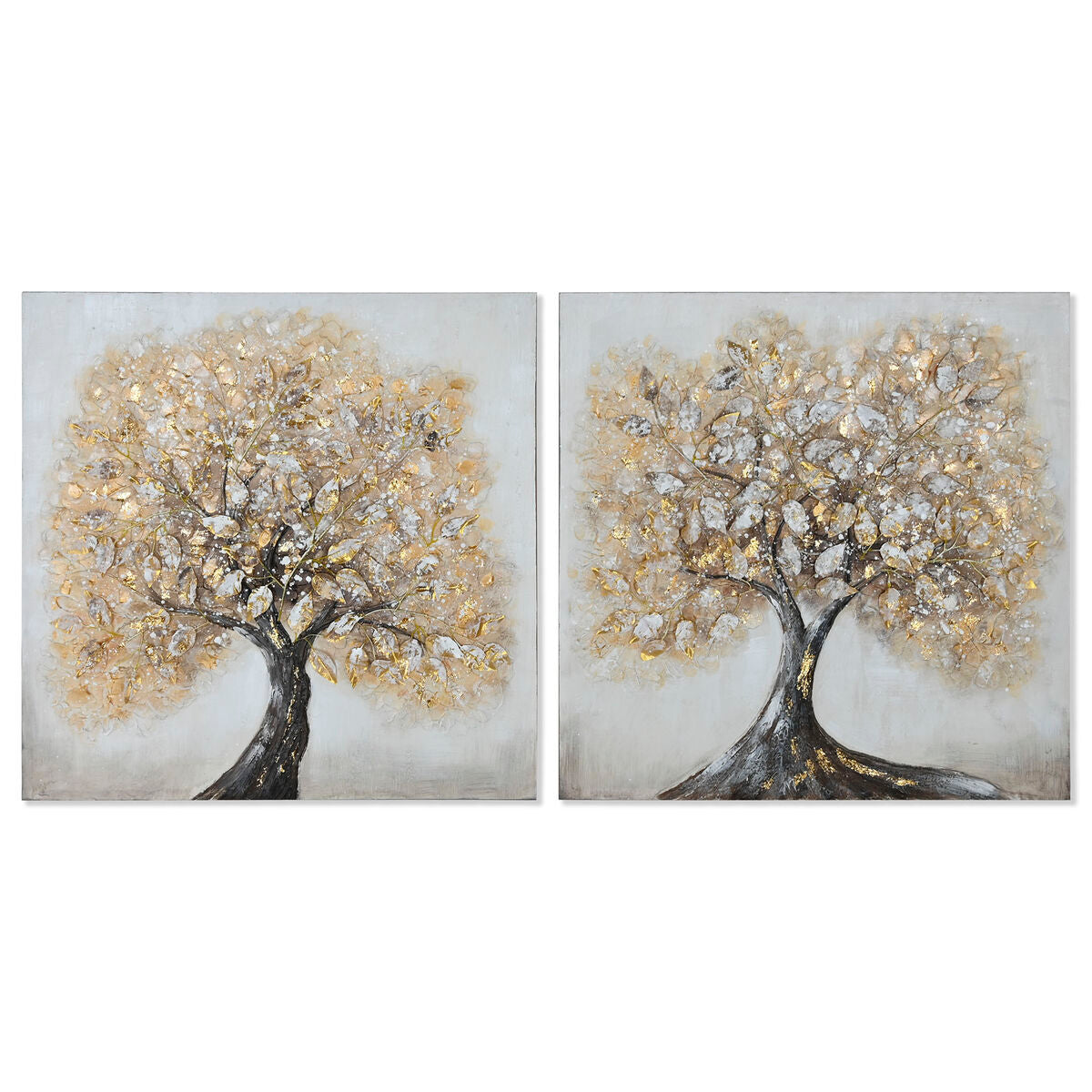 8424002155896 - Gemälde nach Hause Esprit Golden Canvas MDF Holzbaum traditioneller 80 x 3 x 80 cm (2 Einheiten)