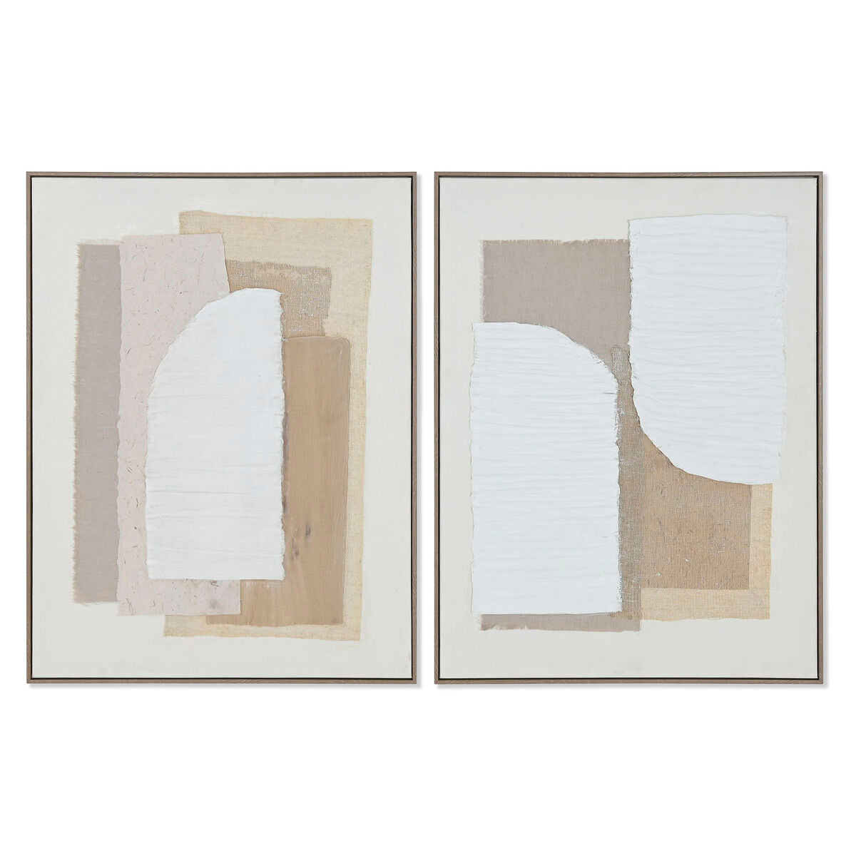 8424002156251 - Bild Weiß Beige abstrakt Skandinavisch 62 x 32 x 82 cm (2 Stück)