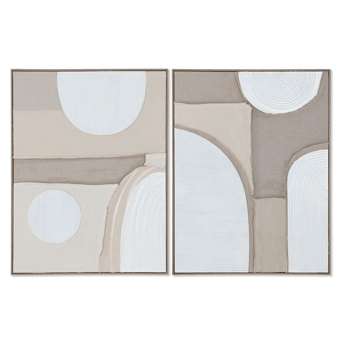 8424002156268 - Painting White Beige Abstract Scandinavian 62 x 38 x 82 cm (2 Units)