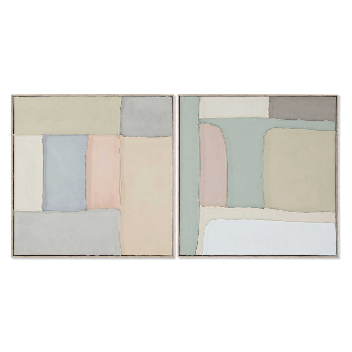 8424002156275 - Bild grün Beige abstrakt Urban 92 x 38 x 92 cm (2 Stück)