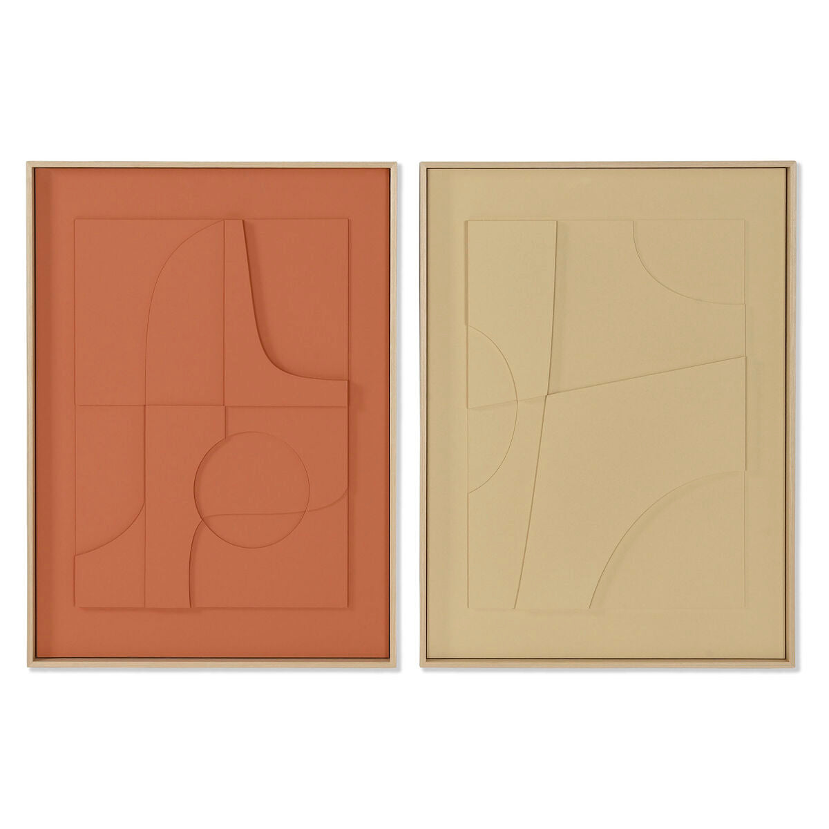 8424002156787 - Gemälde nach Hause Esprit Senf Terracotta Abstract Urban 55 x 4 x 75 cm (2 Einheiten)