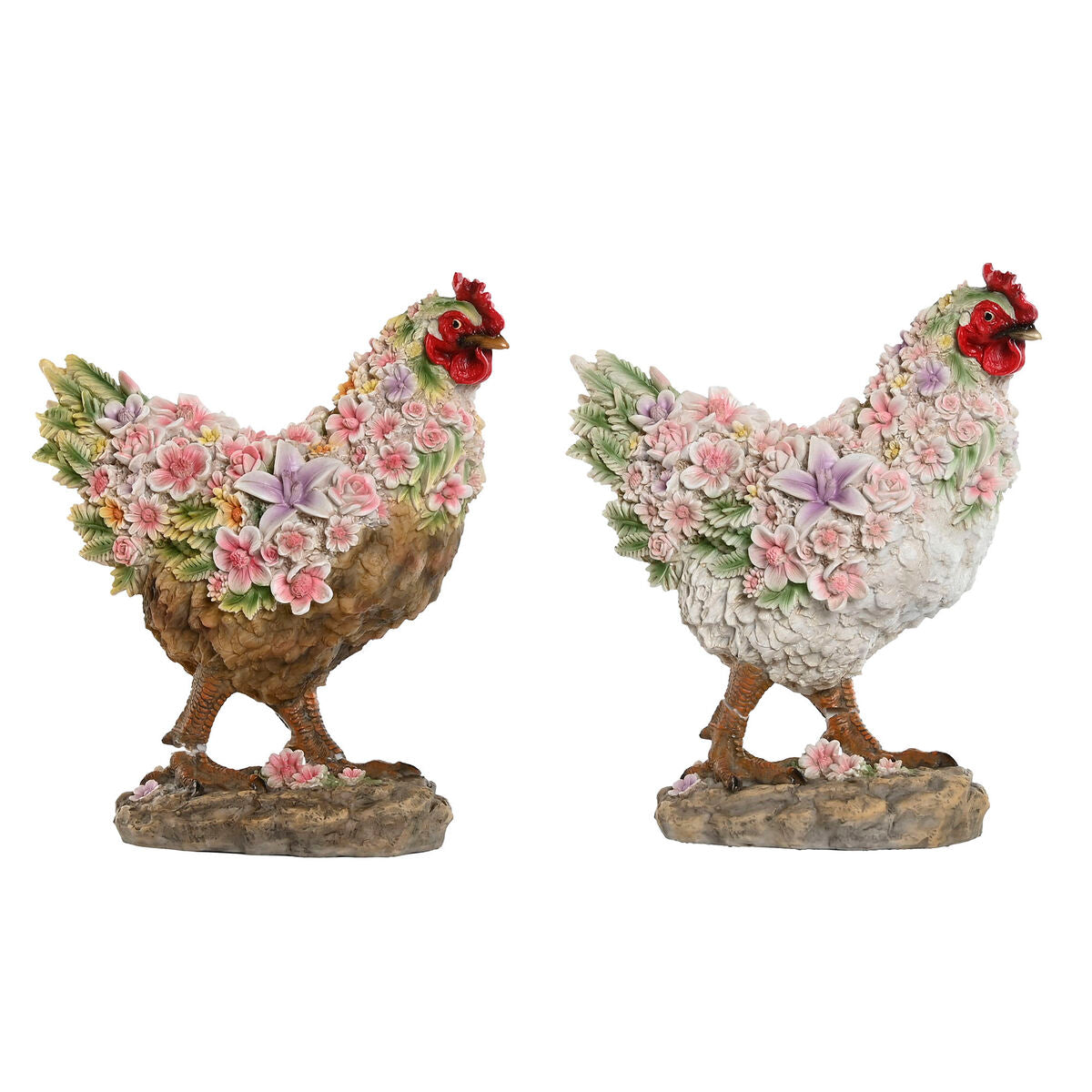 8424002159412 - Deko-Figur Weiß Braun Bunt Huhn 27 X 16 X 31 cm (2 Stück)