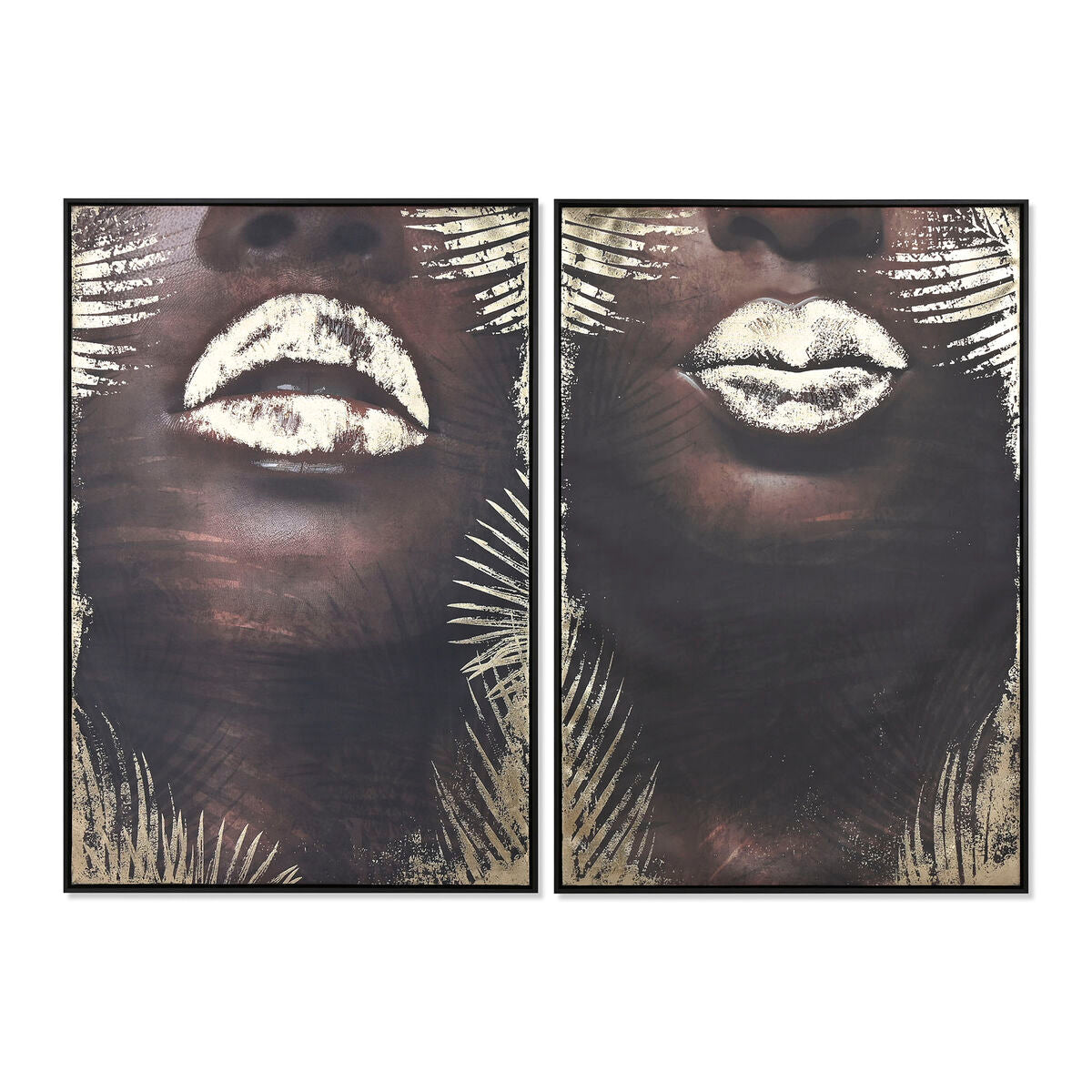 8424002161644 - Gemälde nach Hause Esprit schwarz golden 83 x 4 x 123 cm (2 Einheiten)