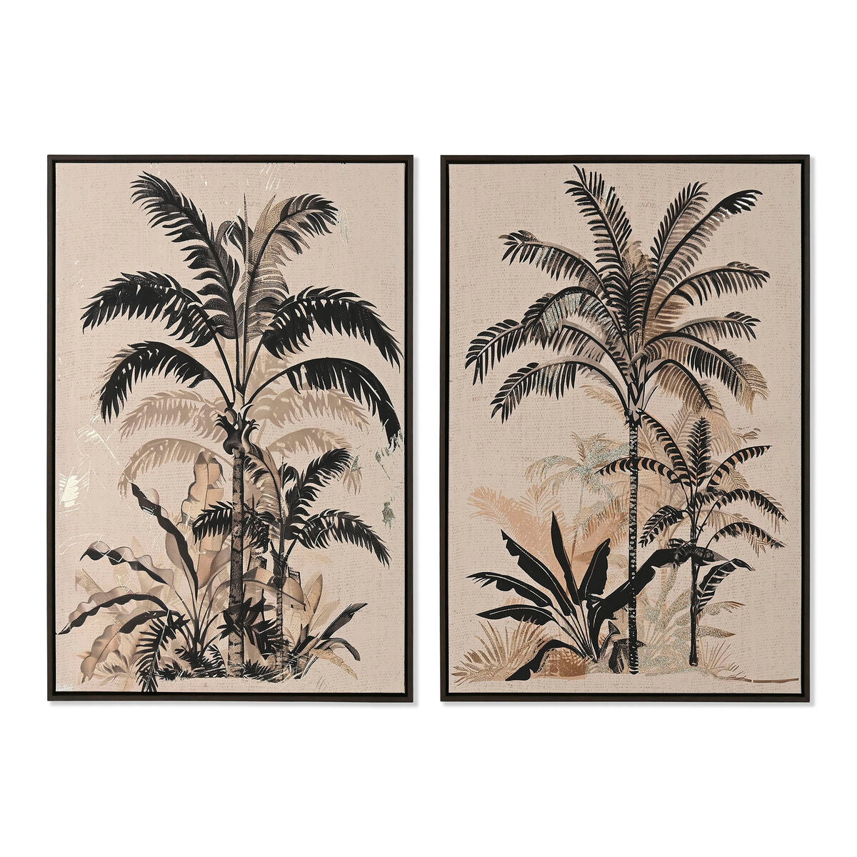 8424002162801 - Bild grün Beige Palmen Gold Tropical 63 x 45 x 93 cm (2 Stück)