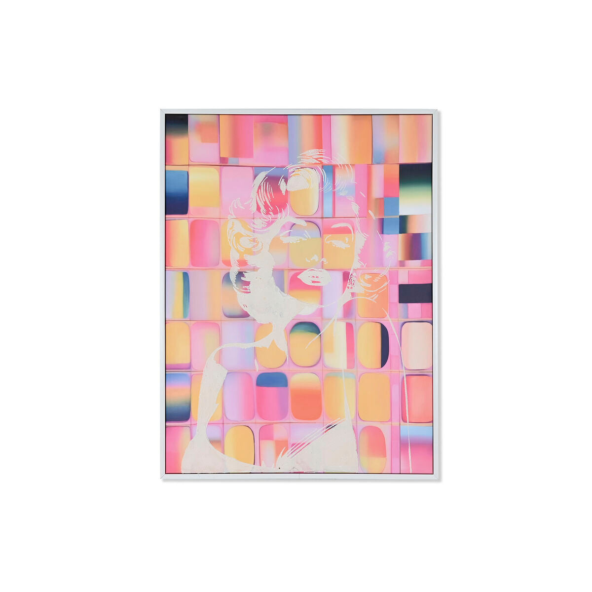 8424002166021 - Gemälde Home Esprit gelbblau weiß rosa Polystyrol Canvas moderne 94 x 4 x 1235 cm (2 Einheiten)