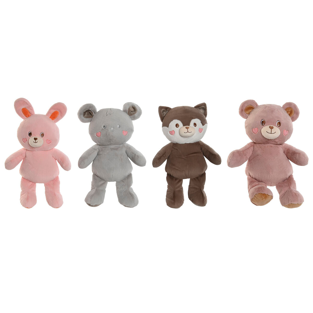 8424002175931 - Fluffy toy Brown Grey Pink Polyester Animal 28 x 22 x 32 cm (4 Units)