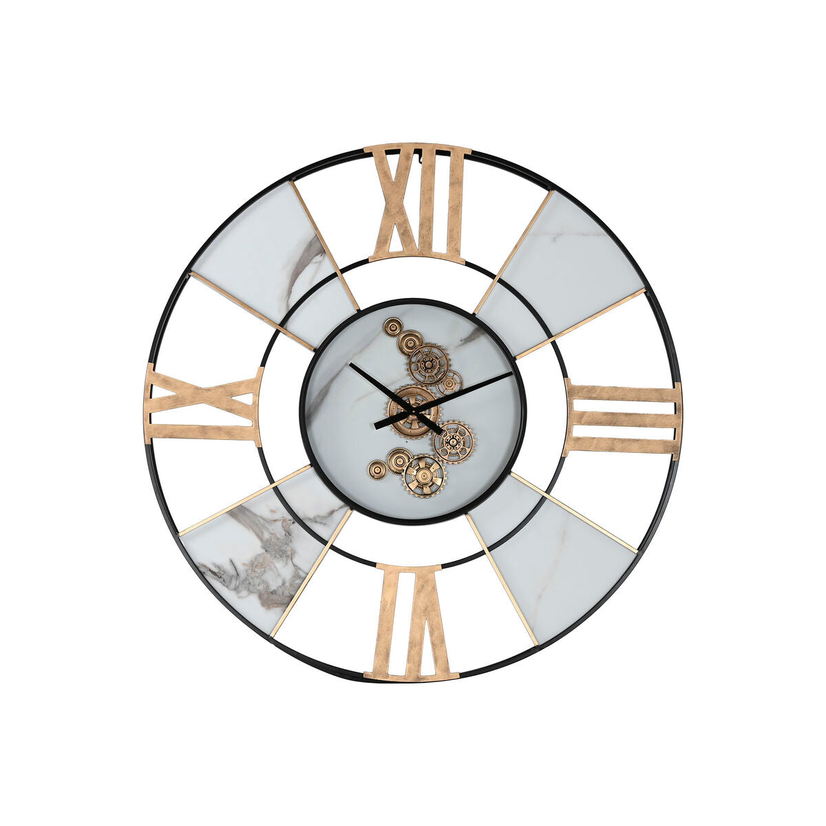 8424002178604 - Wanduhr Weiß Schwarz Gold Metall 142 X 9 X 142 cm