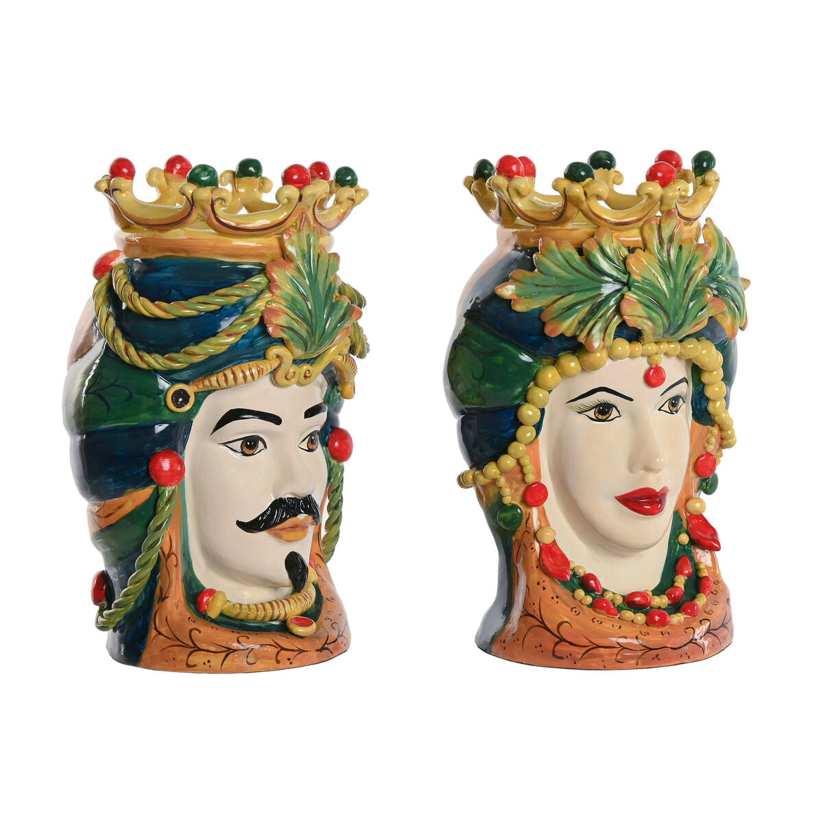 8424002179465 - Blumentopf grün Bunt Porzellan 20 x 20 x 29 cm (2 Stück)