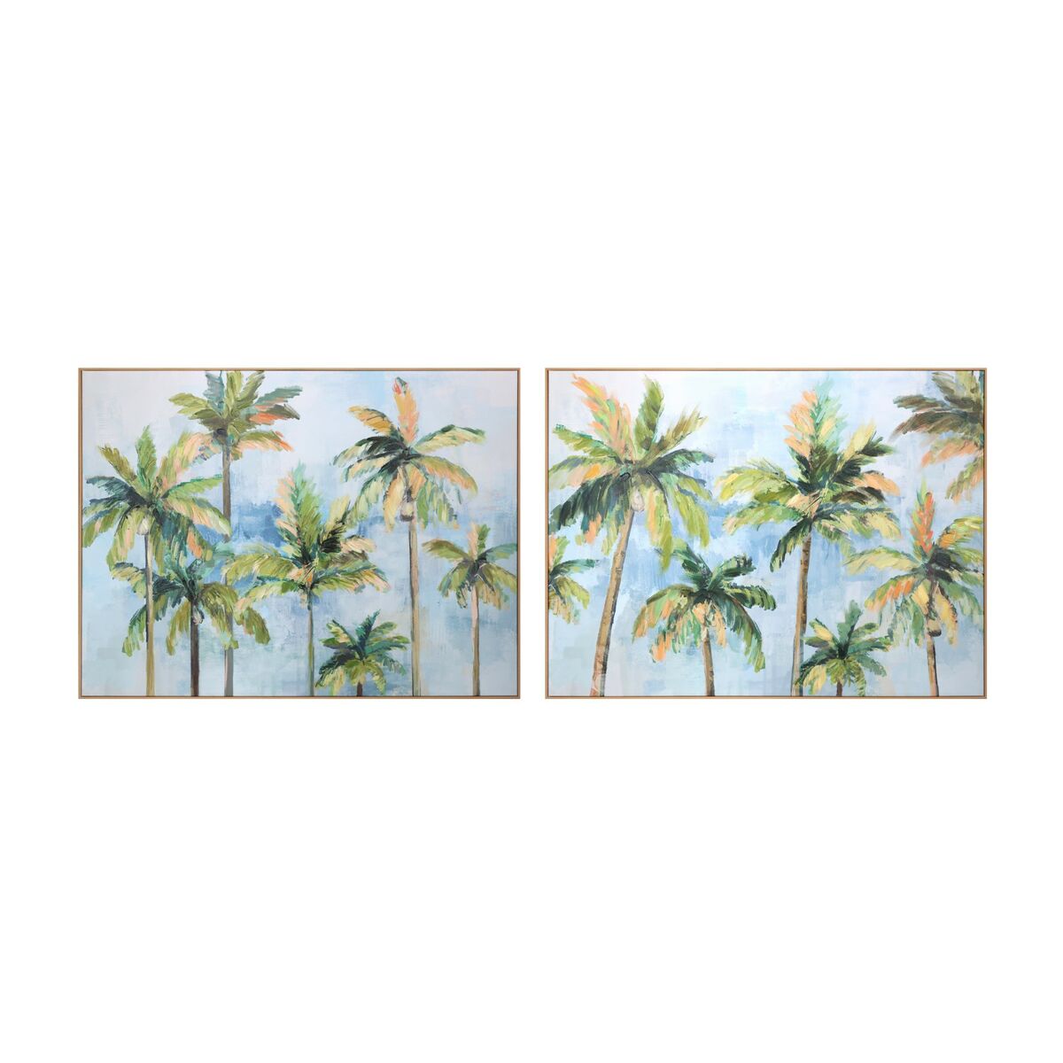 8424002187385 - Bild Blau grün Palmen Tropical 120 x 35 x 90 cm (2 Stück)