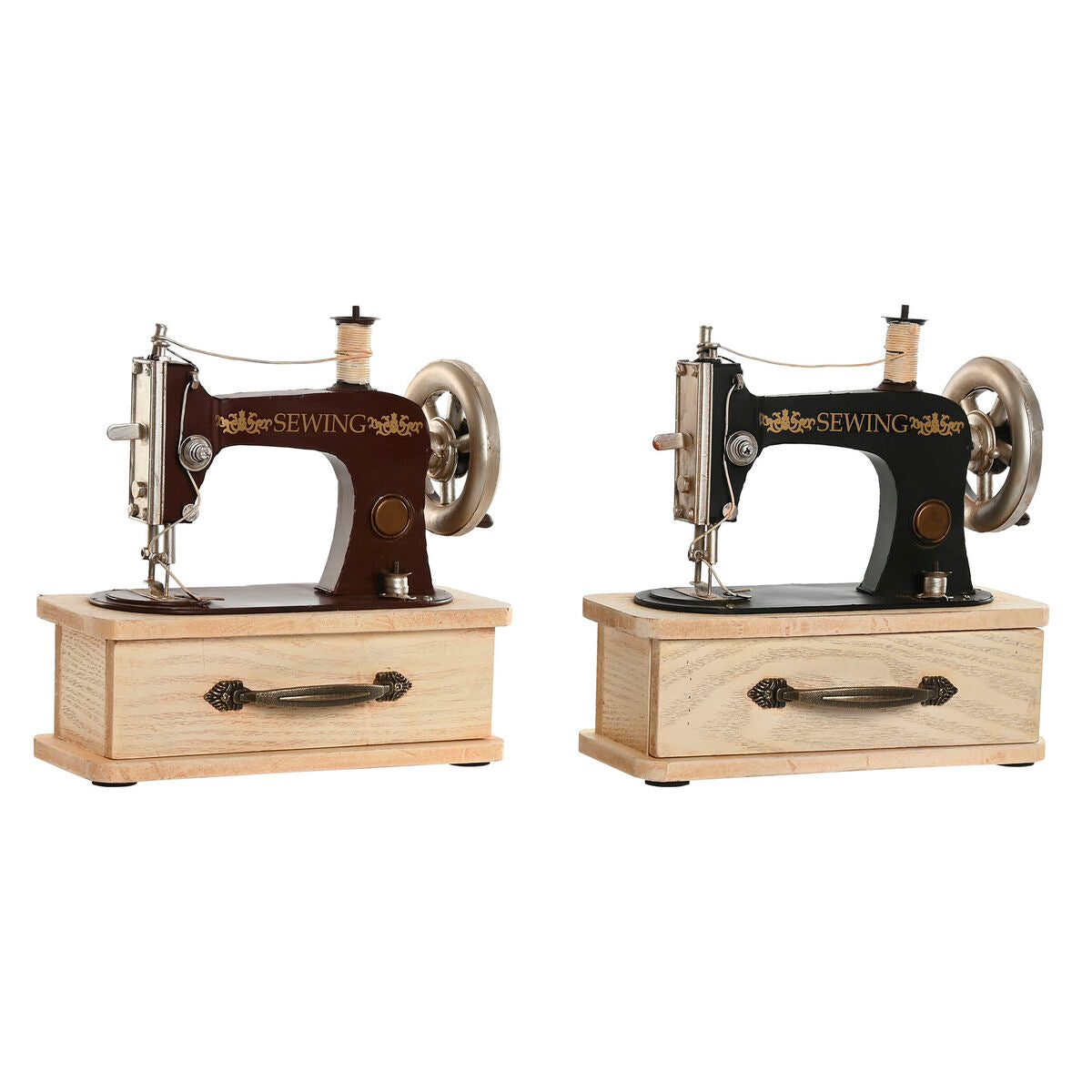 8424002193812 - Deko-Figur Schwarz Burgunderrot natürlich Vintage 23 x 12 x 235 cm (2 Stück)